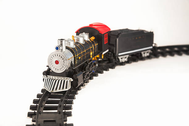 istock Toy steam locomotive on rails 532793067