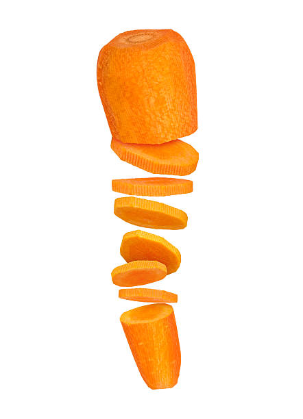 marchew pocięte w kawałki - carrot vegetable portion cross section zdjęcia i obrazy z banku zdjęć