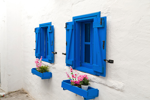 Marmaris is resort town on Turkish Riviera, also known as Turquoise Coast. Beautiful streets of old Marmaris. Narrow streets with stairs among houses with white bricks, green plants and flowers