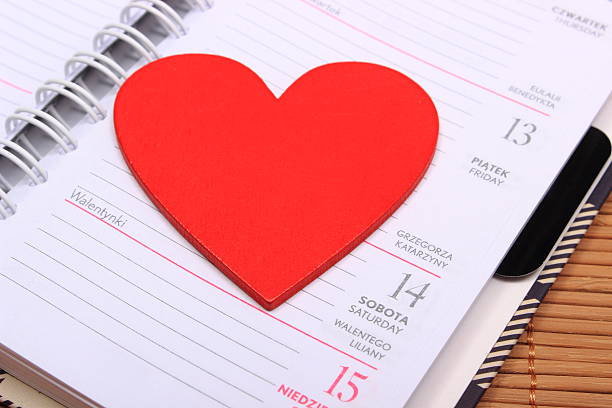 istock Red heart for valentines day on calendar 532815691