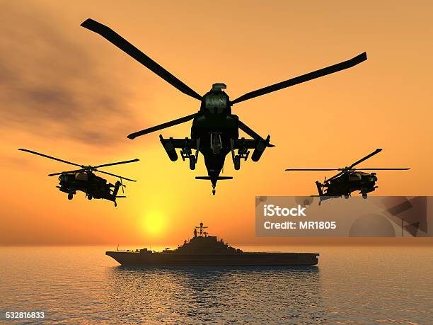 Helicopters Stock Photo - Download Image Now - Military, Aerospace Industry, Military Ship