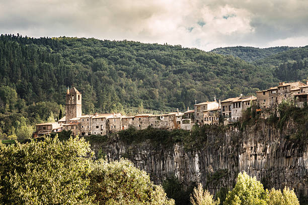 Castellfollit de la Roca stock photo