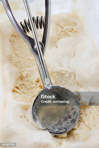 Scooper In Lemon Ice Cream Stock Photo - Download Image Now - 2015, Backgrounds, Circle