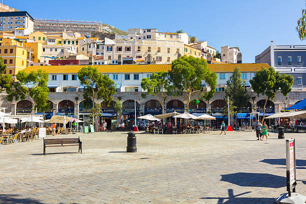 Grand Casemates Square, Gibraltar, Spain stock photo
