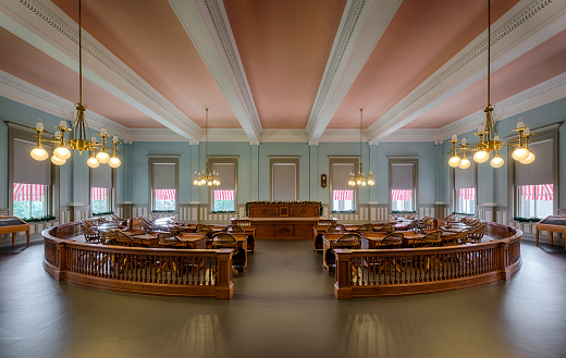 Tallahassee, Florida, USA - December 5, 2014: Senate chamber in the Old Florida State Capitol