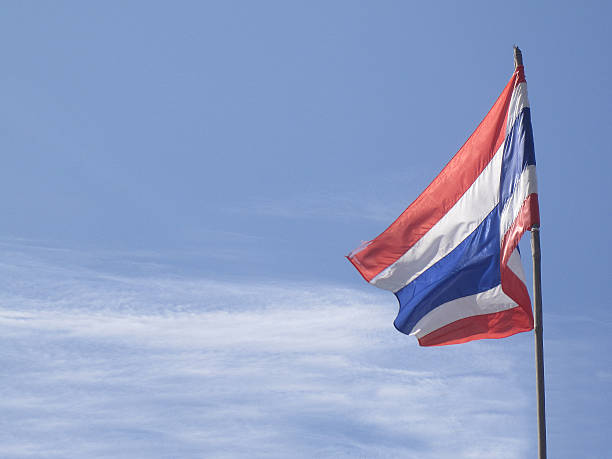 istock flag of Thailand with sky background 532833313
