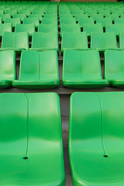 istock Sport stadium Plastic chairs in a row 532833331