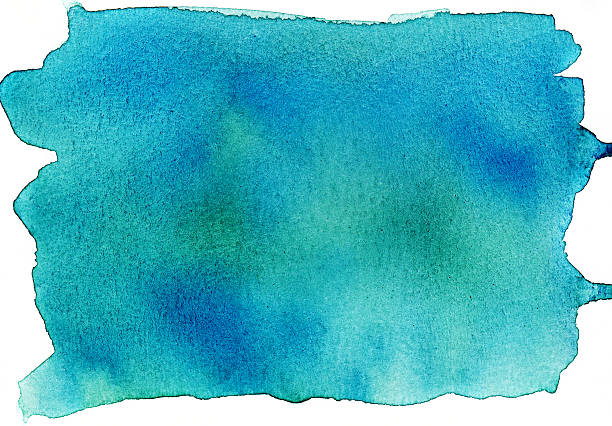 istock Blue and green watercolor sample with white copy space 532833415