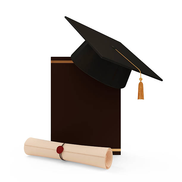 istock Graduation Cap with Diploma and Book isolated on white background 532834101