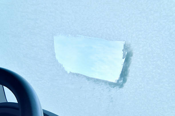 istock Winter Driving - Icy Windshield - Partially de-iced 532834133