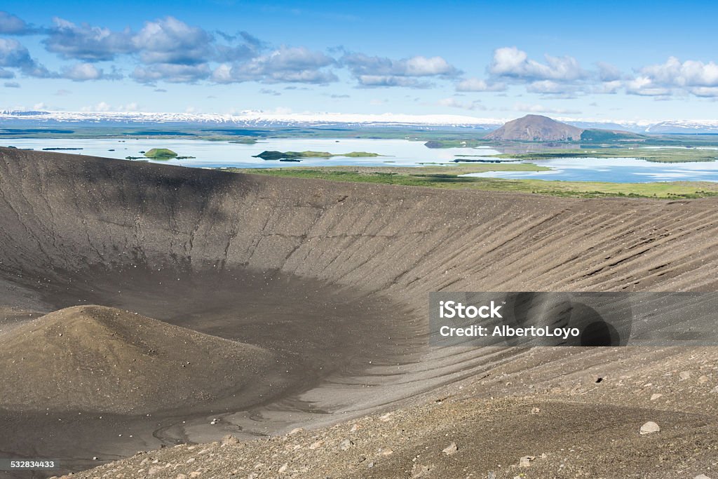 Hverfjall crater in Myvatn area, northern Iceland Ash Stock Photo