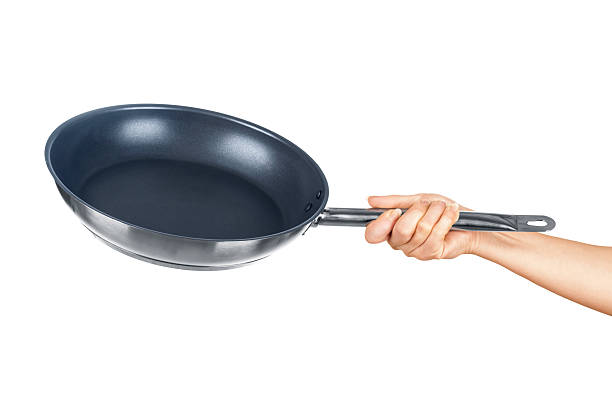 istock hand holding a frying pan on an isolated white background 532835319