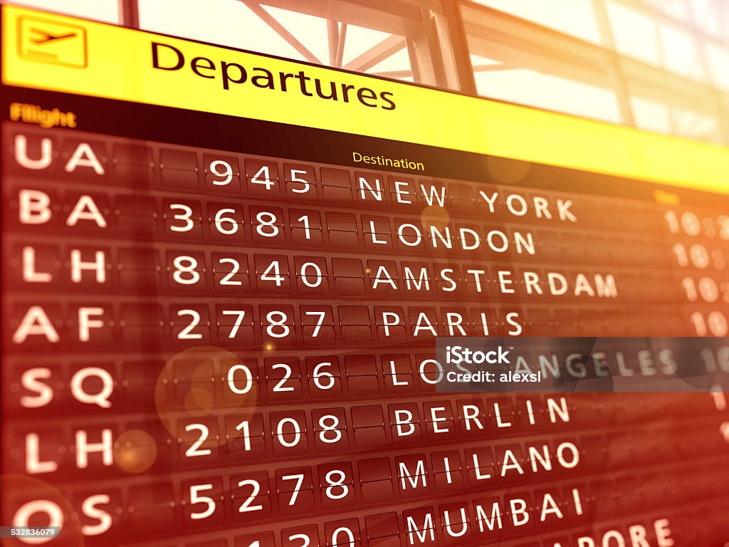 Flughafen Abreise Zeitplan - Lizenzfrei 2015 Stock-Foto