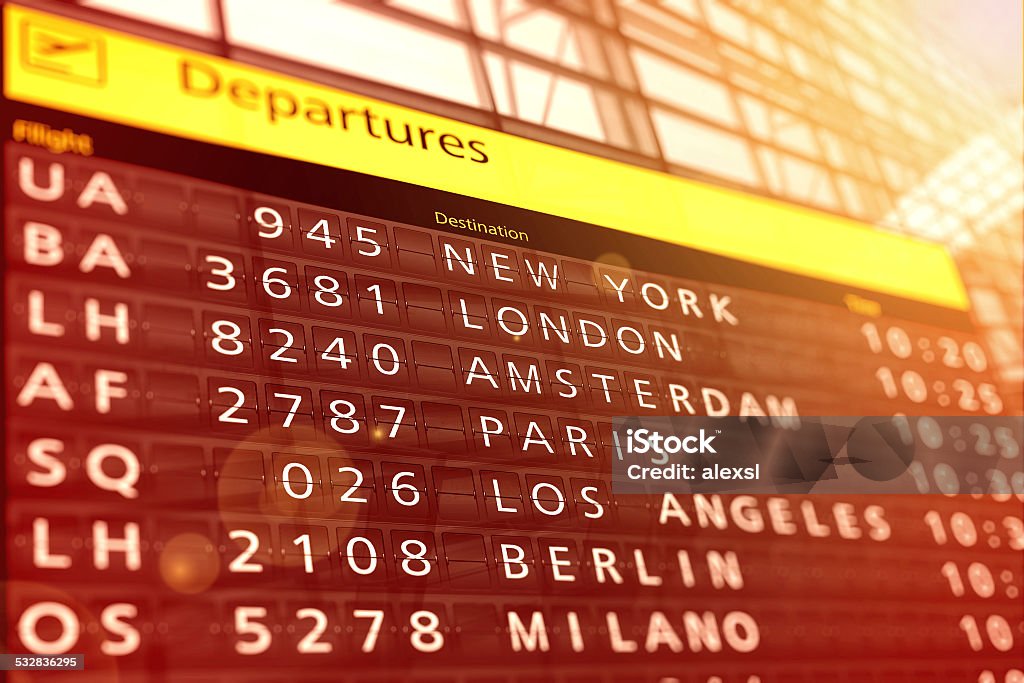 Flughafen Abreise Zeitplan - Lizenzfrei 2015 Stock-Foto