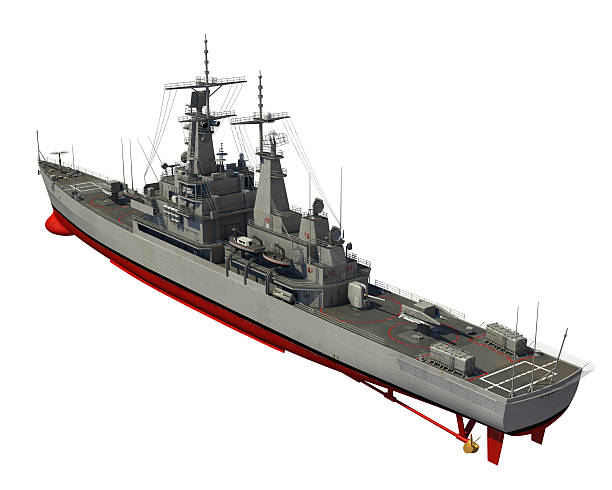 istock American Modern Warship Over White Background 532849078