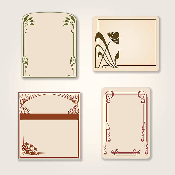 Vector set of vintage labels. vector art illustration