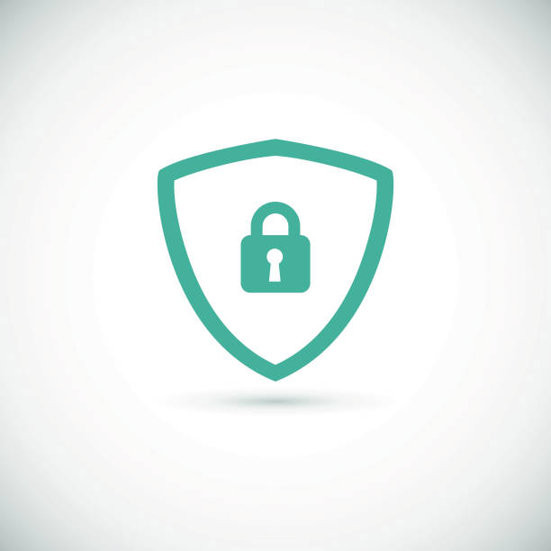 web security icon shield. - lock stock illustrations