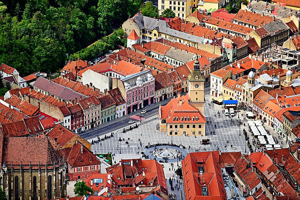 istock Aerial view of Brasov old town in springtime 532849416