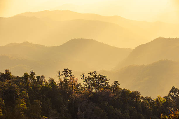 Sunrise Sunrise Blue Ridge Mountains Scenic Overlook Nantahala Forest Highlands NC in southern Appalachians Spring whitesides stock pictures, royalty-free photos & images