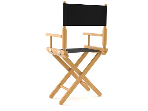 Movie director chair isolated on white background