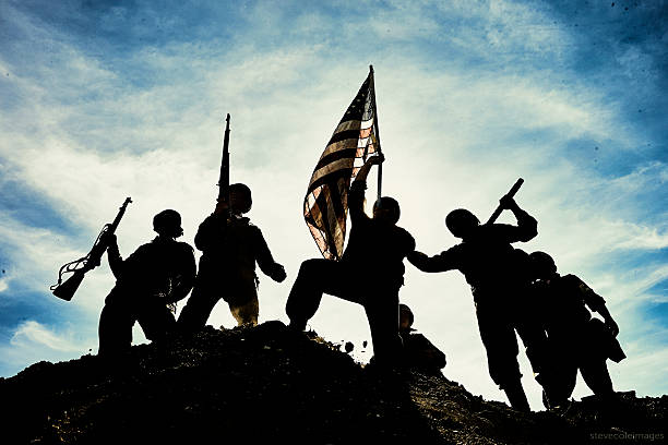 istock Soldiers with American flag. 532855846