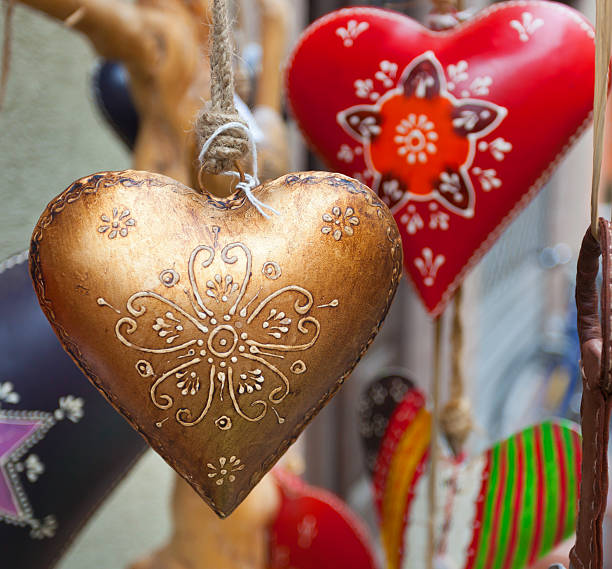 istock Heart hand decorated in Christmas style. 532856179