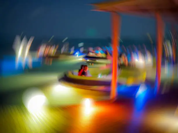Abstract blurred colorful beach bar for background use