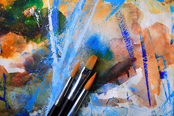 istock Closeup of brushes and palette 532862320