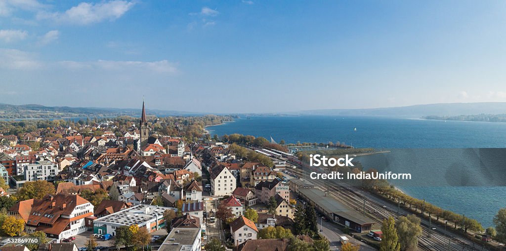 Luftaufnahme auf Radolfzell und Am Bodensee - Lizenzfrei Bodensee Stock-Foto