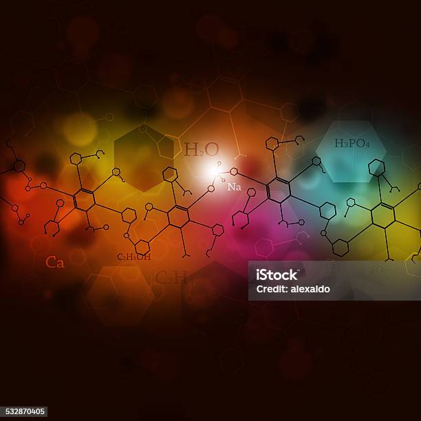 Abstract Science Multicolor Background Stock Illustration - Download Image Now - 2015, Abstract, Atom
