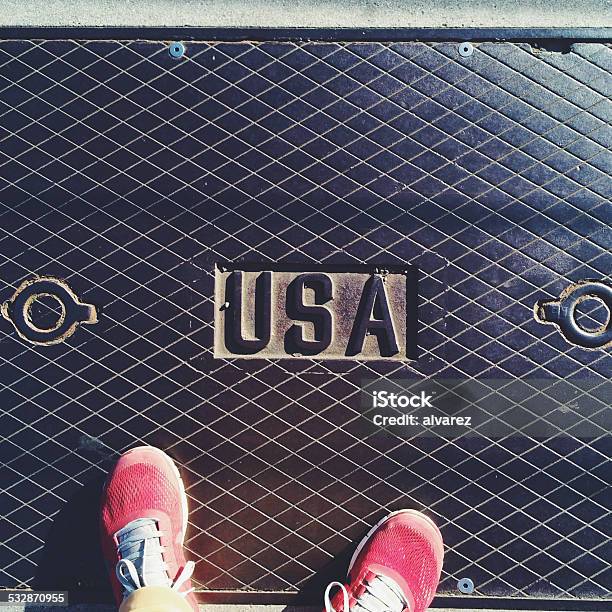 Feet On The Golden Gate Bridge Stock Photo - Download Image Now - 2015, Adult, Adults Only