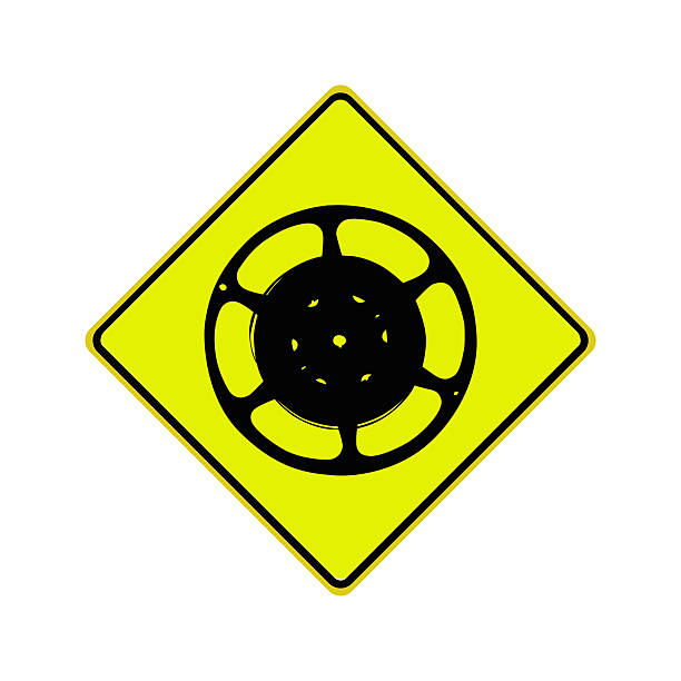 US road sign with cinema film reel indication