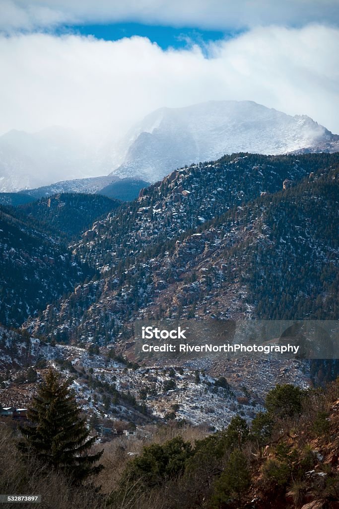 Garden of the Gods, Colorado Springs The beautiful Garden of the Gods Park with Rocky Mountains in the background. Taken in Colorado Springs. 2015 Stock Photo