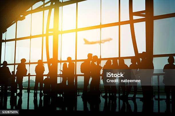 Passengers In An Airport Stock Photo - Download Image Now - Airport, People, Passenger
