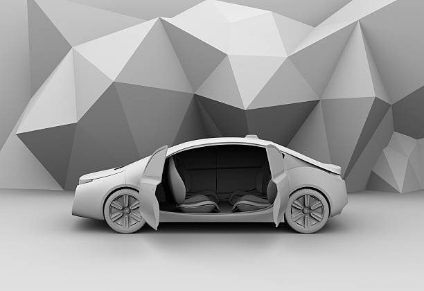 istock Clay rendering of self-driving car model 532876110