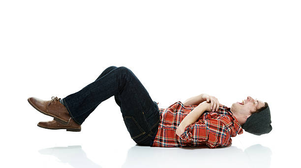 istock Cheerful hipster on the ground laughing 532880020