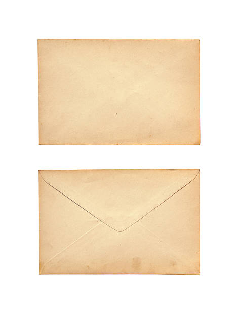 Old letter isolated on white background stock photo