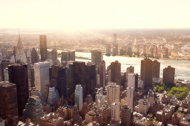 istock Cityscape with Crysler building, NYC. Aerial View. 532913037