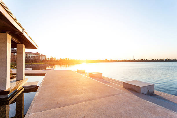 istock sunset at lakeside near resort 532913177