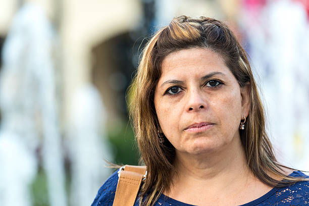 Serious mature hispanic woman