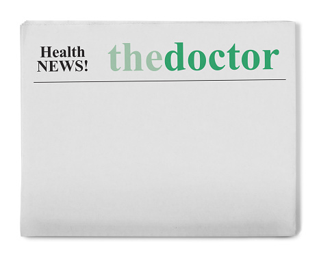 Newspaper with title on white background