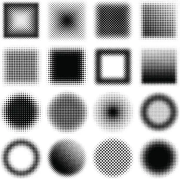 Vector illustration of Halftone design elements