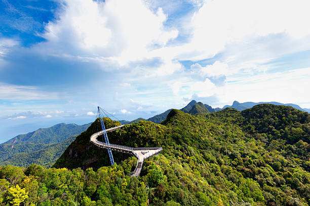 langkawi sky bridge vue panoramique en malaisie - tropical rainforest elevated walkway pulau langkawi malaysia photos et images de collection