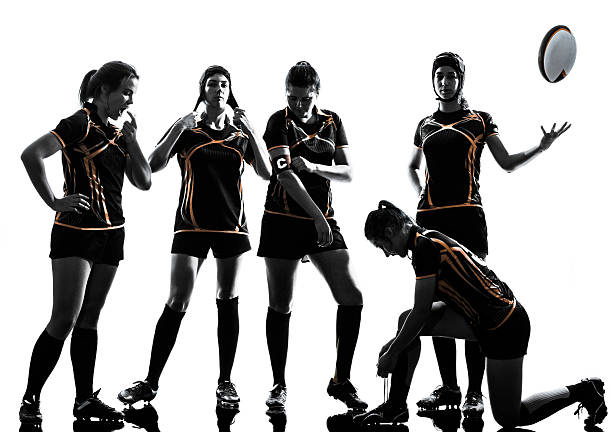 istock rugby women players team silhouette 532918613