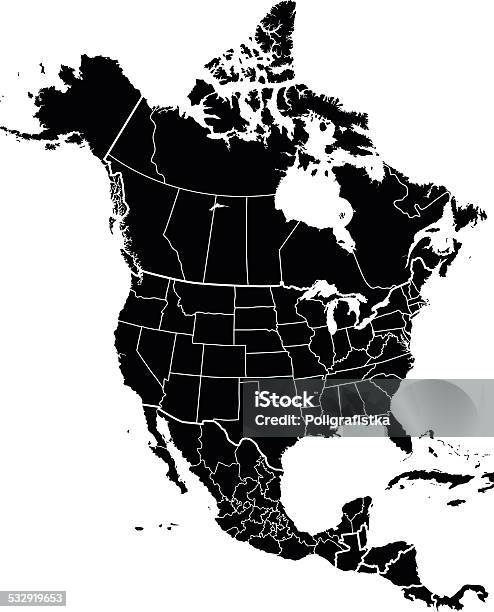 Map Of North America Stock Illustration - Download Image Now - Map, North America, Canada