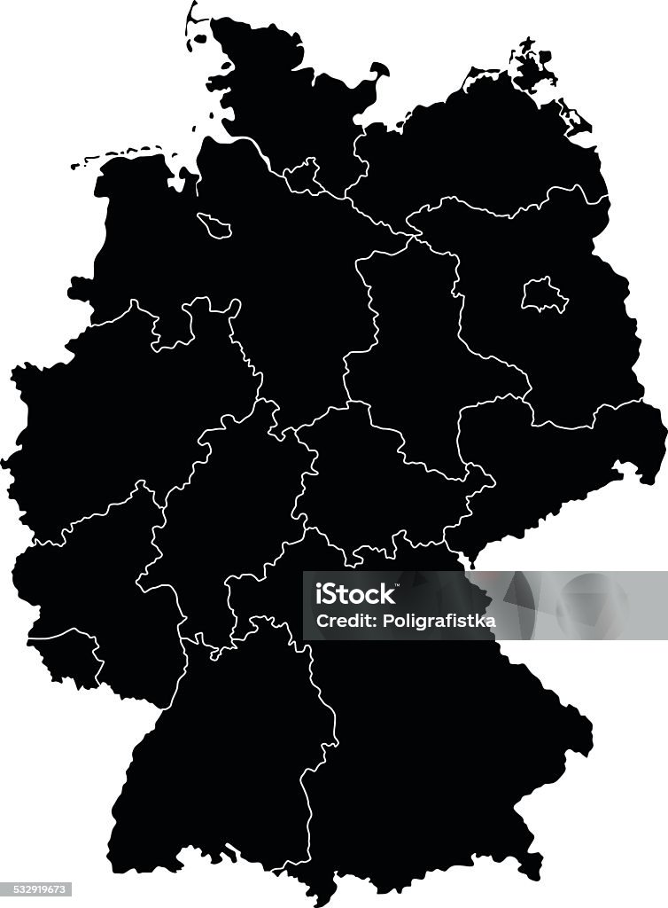 Map of Germany Detailed map of Germany. Germany stock vector