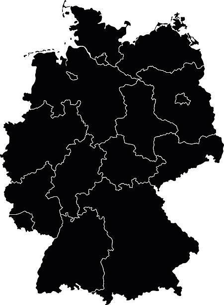 Map of Germany Detailed map of Germany. germany map regions stock illustrations