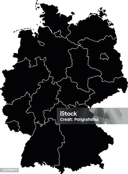 Map Of Germany Stock Illustration - Download Image Now - Germany, Map, In Silhouette