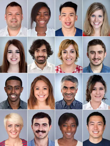 Photo of Portrait of smiling multiethnic people