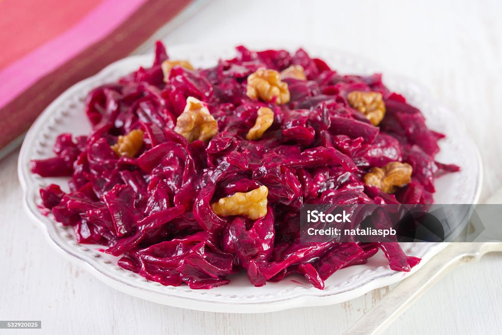 beet salad with walnut on the plate 2015 Stock Photo